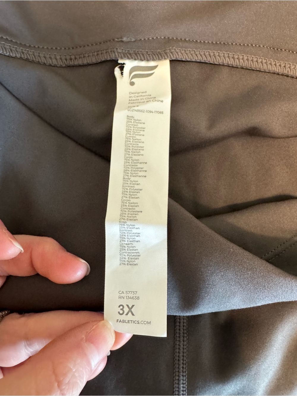 Fabletics Motion365 Gray Athletic Leggings with Black Mesh Panels & Pockets - Picture 8 of 9